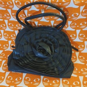 GORGEOUS Rose petal black vintage purse looking for a home that'll love her.